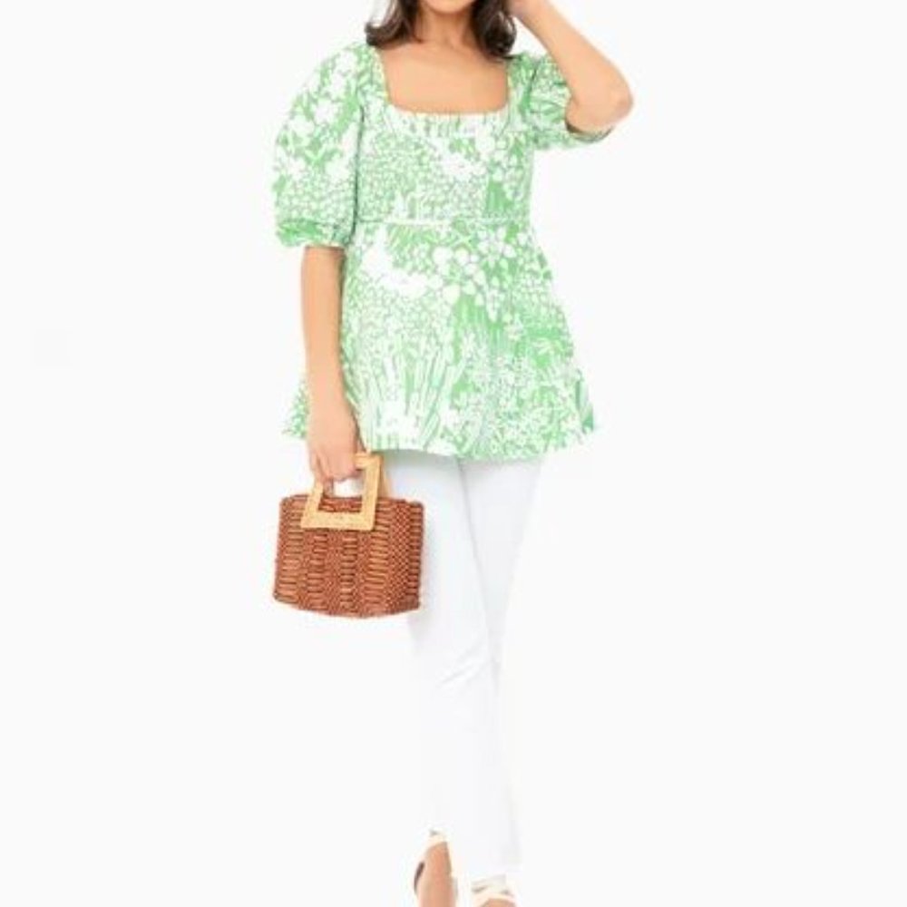 Tuckernuck Green Garden Nealy Blouse size Small